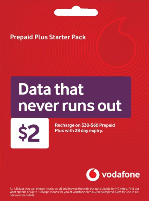 Vodafone Pre-Paid SIM Card